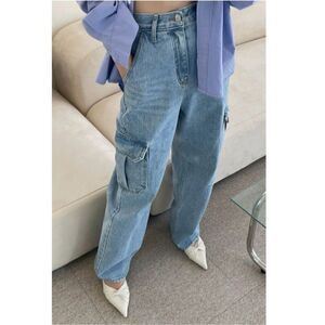 The Frankie Shop Kai Cargo Denim Pants